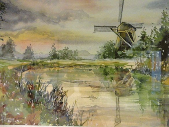 Molen in een avondsfeer
